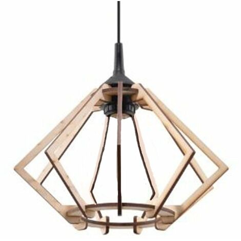 Suspension Bois Moderne pour Ampoule E27 - SILUMEN