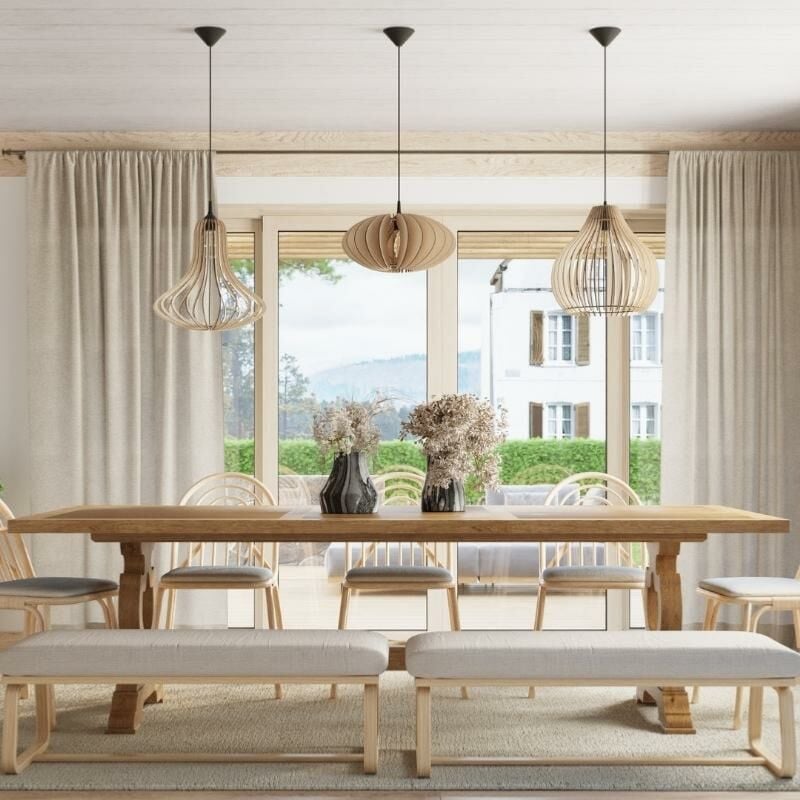 Suspension Bois Sphère pour Ampoule E27 - silamp