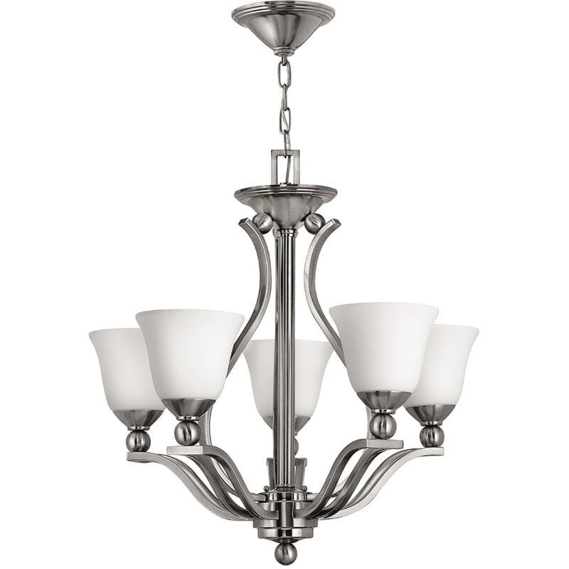 Elstead - Bolla - Lustre à 5 bras multiples au fini nickel brossé, E27