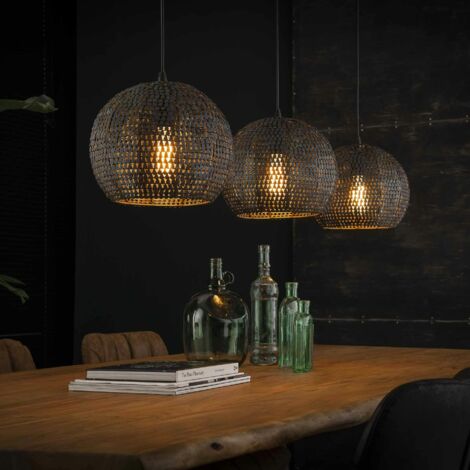 Suspension boule 3 lampes effet mosaïque JAVA