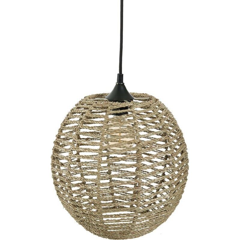 Atmosphera - Suspension en rotin - Rana - d 33 x h 35 cm - Beige - Livraison gratuite