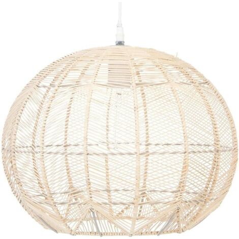 Suspension boule aspect rotin - Atmosphera - Naturel