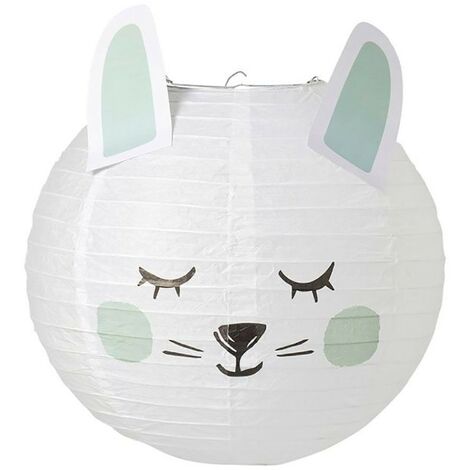 Suspension boule japonaise lapin bleu D35