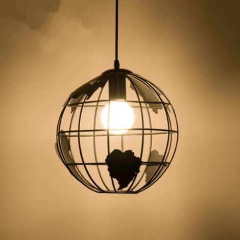 Suspension Boule, Lampes Suspendues Vintage Industri au Design Globe en Fer, Plafonnier pour Salon Salle à Manger Couloir Restaurant Sans ampoule