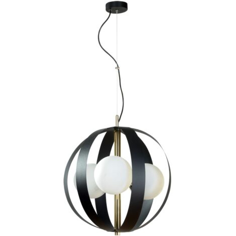 Suspension boules Nela 3xE14 noir/or/blanc Zuma Line