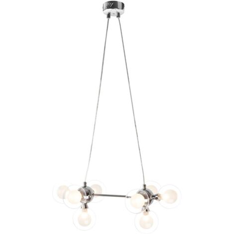 Suspension boules verre Rabalux Briella chromée 8xG9