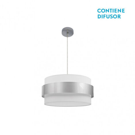 Suspension Bremen Chrome/Blanc-Argent 3xE27 (4090xØ40x40cm)