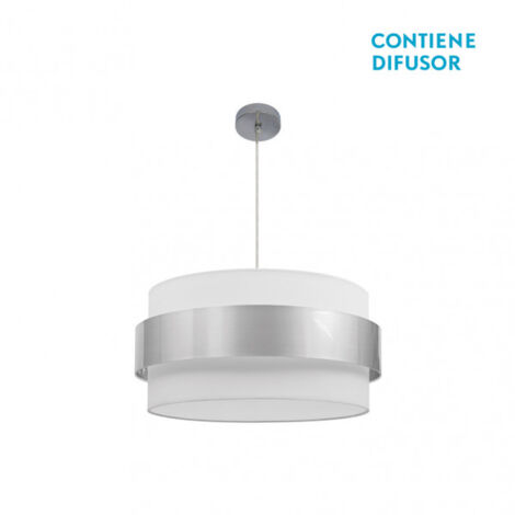 Suspension Bremen Chrome/Blanc-Argent 3xE27 (Ø50cm)