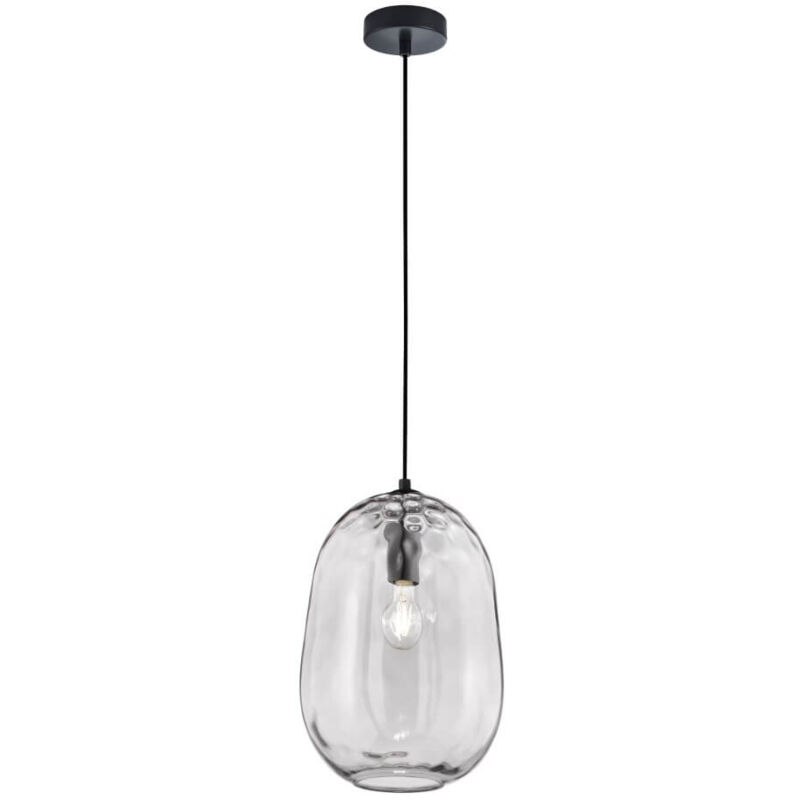 Fischer&honsel - Lampe suspendue pour salle à manger, lampe de table à manger, verre gris transparent