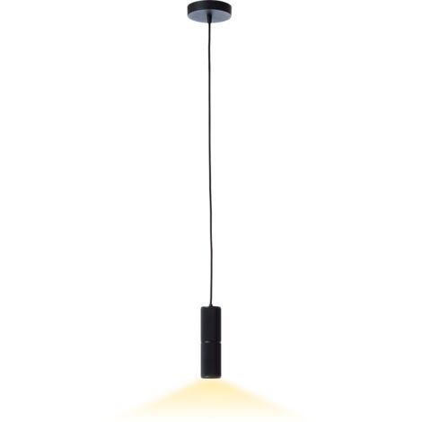Suspension brillante Marty LED, 132 cm, GU10, 350 lm, 3000 K, aluminium, noir sable