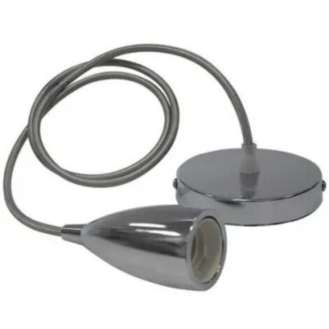 Suspension câble (1m) Edison chrome E27 IP20 max 60W