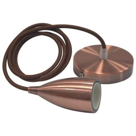 Suspension câble (1m) Edison cuivre E27 IP20 max 60W