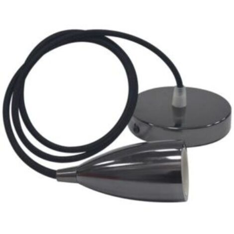 Suspension câble (1m) Edison perle noir E27 IP20 max 60W