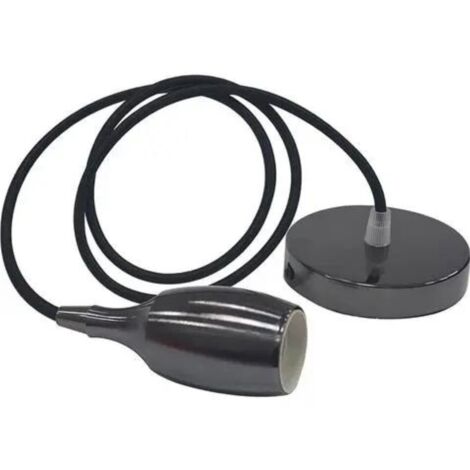 Suspension câble (1m) Weber perle noir E27 IP20 max 60W