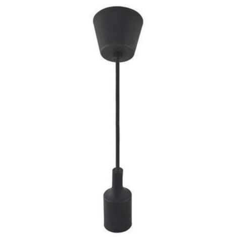 Suspension câble noir 1m E27 IP20 max 60W – Ajustable pour ampoules vintage – Conformité CE et RoHS – Installation individuelle ou en série – Horoz Electric