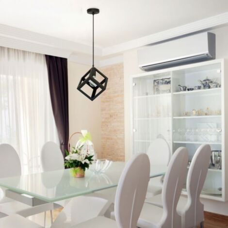 Suspension cage design chambre spot plafonnier éclairage noir V-TAC 3834