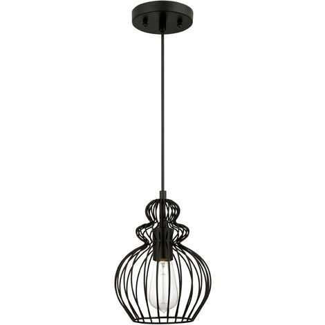 Suspension Cage Noir mat 1 Ampoule