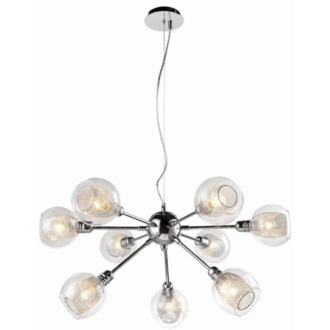 Suspension Candellux Dixi 39-65018 chrome verre 9xE14