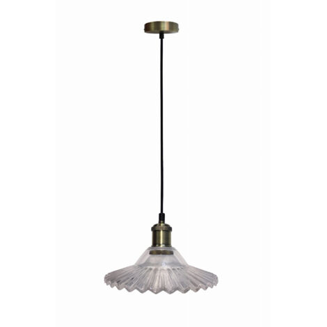Suspension Candellux Geneva 1xE27 verre patiné Ø21,5
