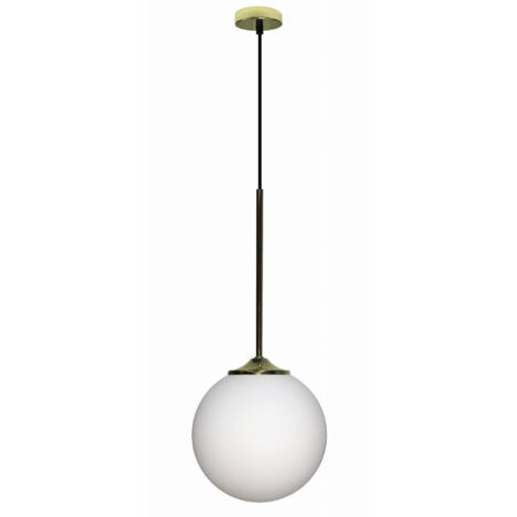 Suspension Candellux Glasgow Ø20 verre blanc or E27