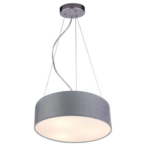 Suspension Candellux Kioto grise tissu 3xE27 Ø40 IP20