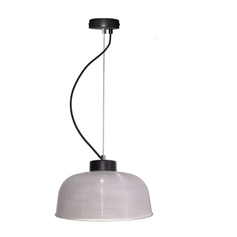 Suspension Candellux Liverpool E27 verre gris/noir Ø26,5