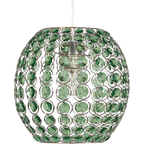 Suspension Candellux Rica Ø28 cristal vert chromé E27