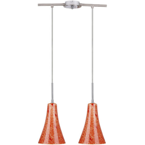 Suspension Candellux RUFI 2xE14 verre orange 100cm