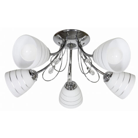 Suspension Candellux Simpli 35-63854 chromé verre 5xE27