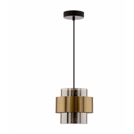 Suspension Candellux Spiega laiton fumé noire E27 Ø18cm
