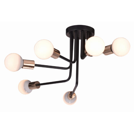 Suspension Candellux SPILL 36-56542 noir-or 6xE27 IP20