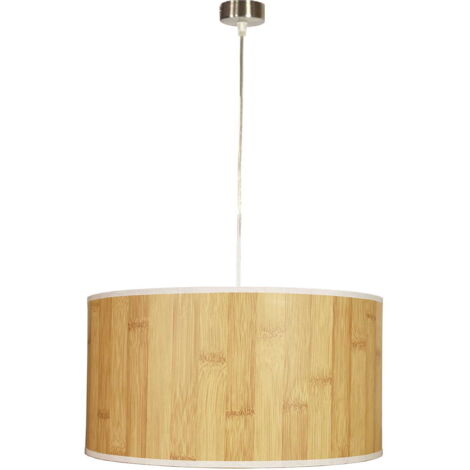 Suspension Candellux Timber Ø40 bois clair argent E27