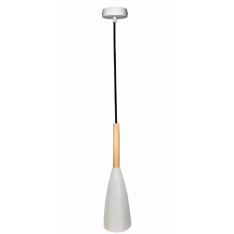 Suspension Candellux TROSA blanche bois E27 dim. 10cm