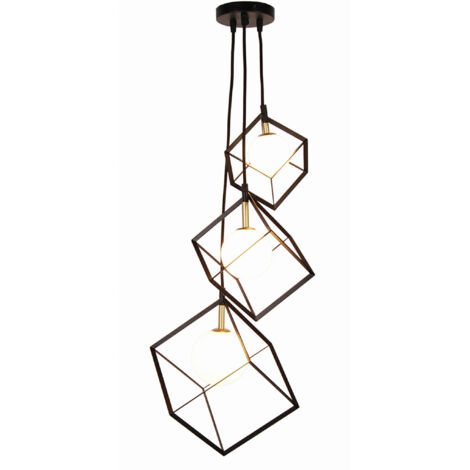 Suspension Candellux WEERT noire 3xG9 verre métal 120cm