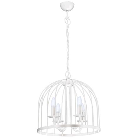 Suspension chandelier cage blanche Single Luminex 4xE14