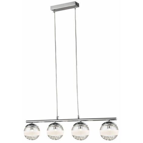 Suspension chromée 4 globes cristal G9 Dream Reality