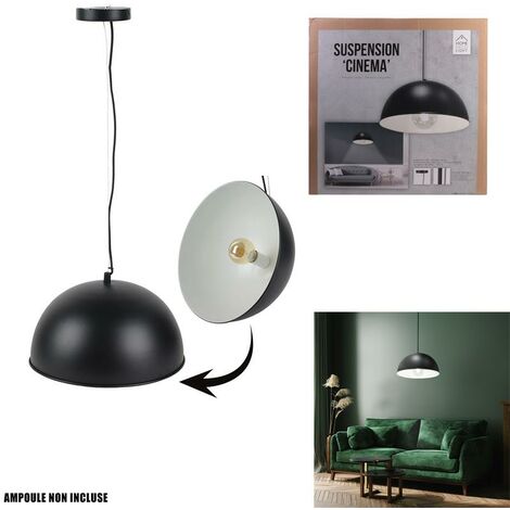 Suspension Cinema Noir Interieur Blanc D40cm