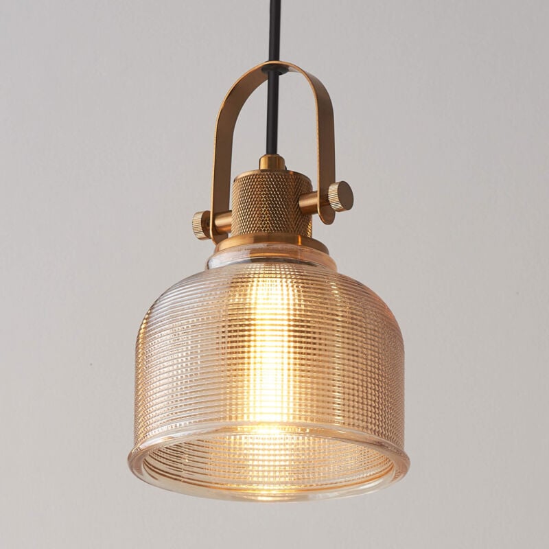 Suspension cloche verre ambré - Vela