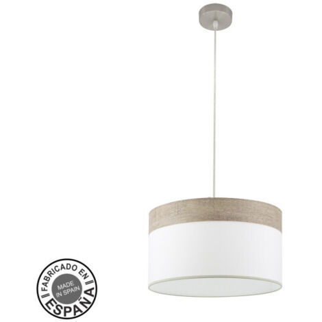 Suspension Cloe 1xe27 Nickel/blanc-bois Gris Regx40x40 cm