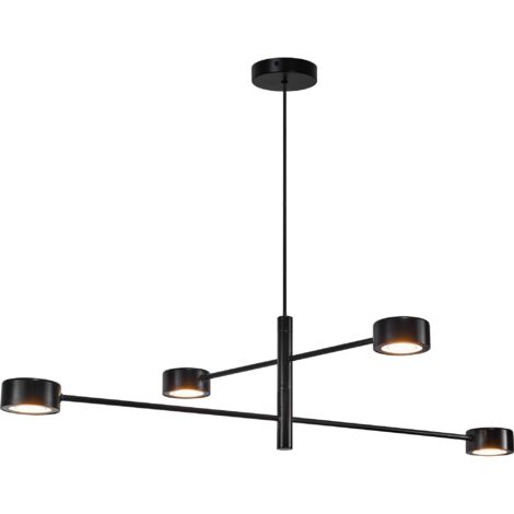 Suspension CLYDE 4-Spot Métal Noir, H.22.25 - IP20 - LED Module /Nordlux Intérieur