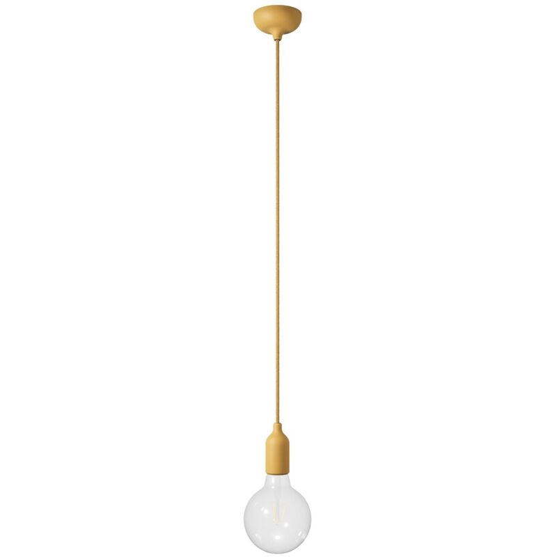 creative cables - Lampe suspendue en silicone coloré avec câble textile