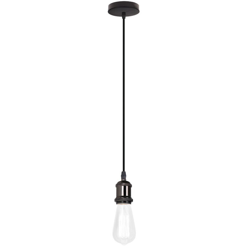 Suspension composable, Monture E27 (non ampoule avec), Métal noir câble noir Digilamp Suspension composable, Monture E27 (non ampoule avec), Métal noir câble noir Digilamp