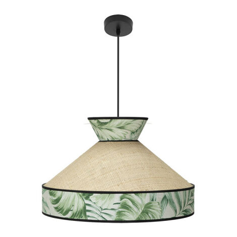 Suspension "Constantinople", Ø50cm, hauteur réglable, 1xE27 (ampoule non incluse), beige et vert