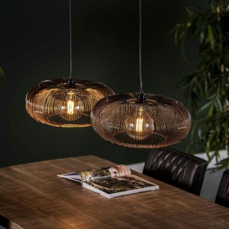 Suspension contemporaine 2 lampes style disques RALF