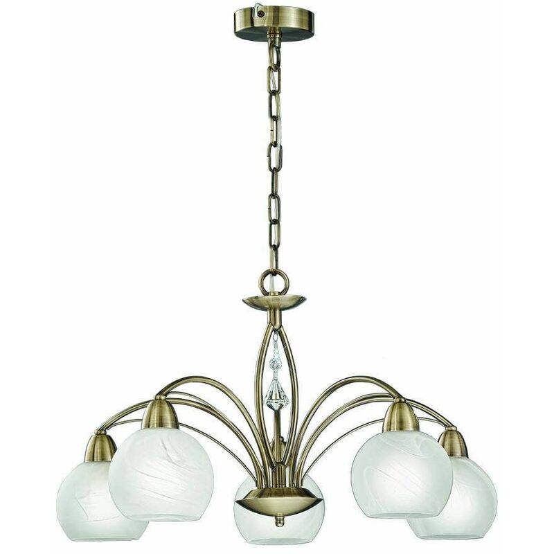 Suspension convertible into bronze ceiling lamp Thea 5 Bulbs