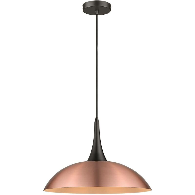 Spring Lighting - 1 Light Dome Ceiling Pendant Black, Copper, E27