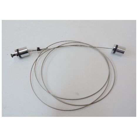Suspension Corde en Acier Chromé Mat Longueur 1 Mètre pour Rail Duolare BRUCK 160605CH