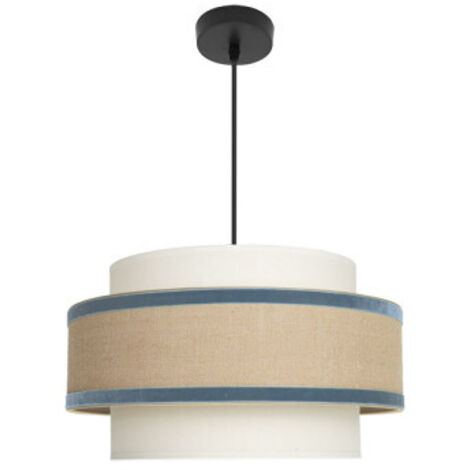 Suspension "Cornelian", Ø40cm, hauteur réglable, 1xE27 (ampoule non incluse), beige et bleu