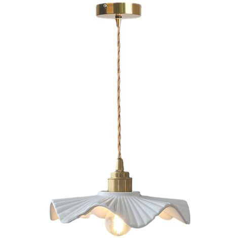 Suspension créative en céramique blanche, Lampe suspendue de salle à manger, lampe suspendue de barre de chevet de chambre à coucher, lampe suspendue de salon
