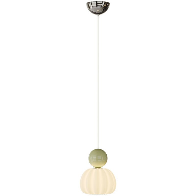 Suspension crème à une tête, petite suspension nordique en verre, suspension LED en résine pour chambre, éclairage tricolore, suspension orientable